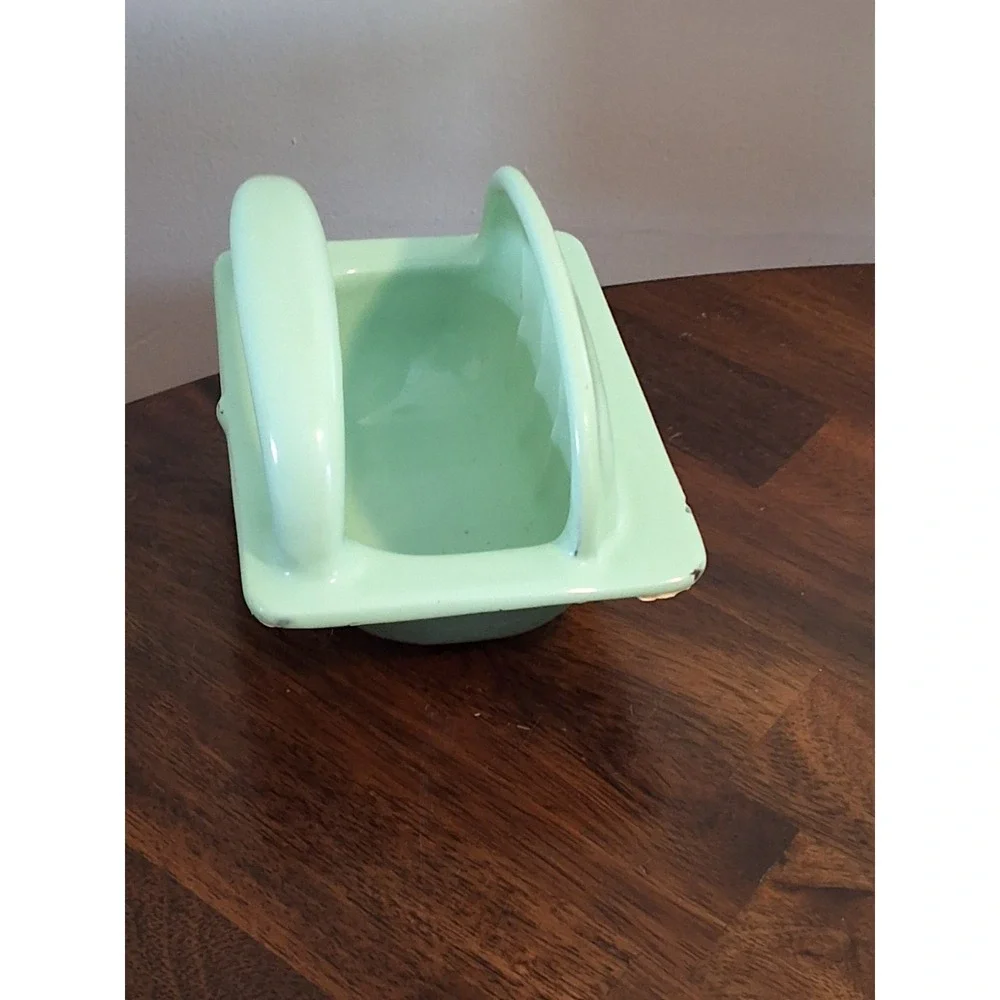 Vintage Enameled Cast Iron Wall Mount Soap Dish With Grab Bar. Heavy Duty!